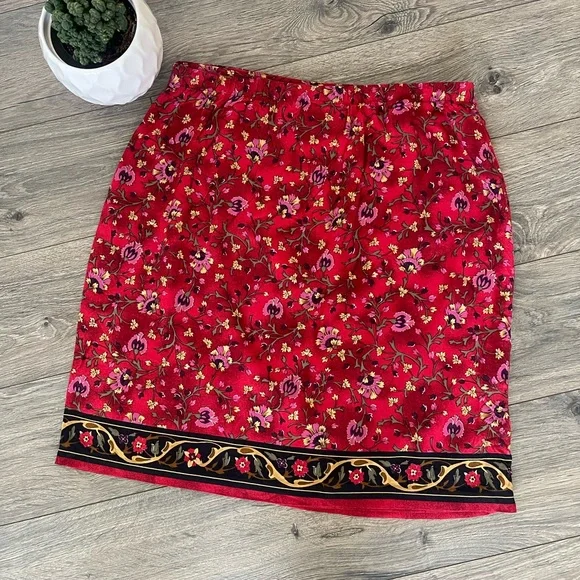 Requirements petite vintage Floral Skirt SZ Pm - Picture 2 of 5